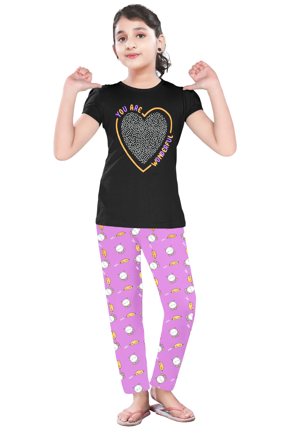 butterfly-black-violet-t-shirt-and-pant-set-for-girls